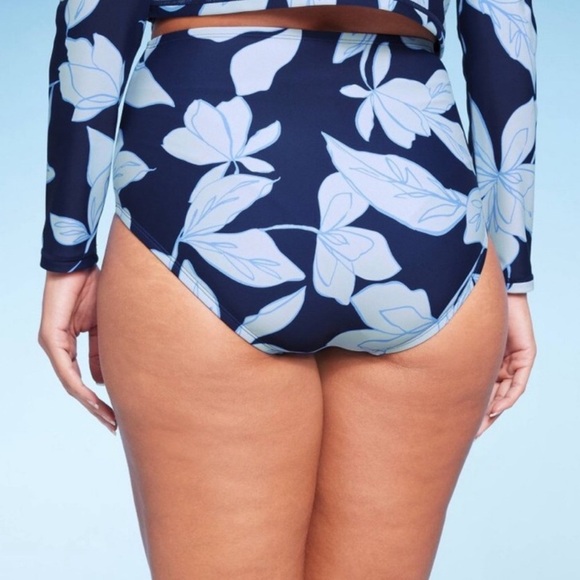 Kona Sol Bikini Bottoms Women's Size Large Floral Print High Waist Full Coverage - Picture 10 of 11